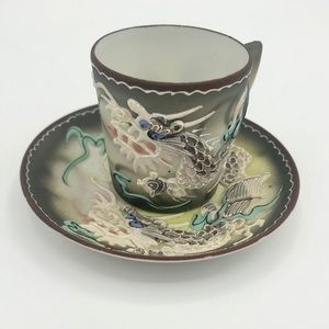 Dragonware Moriage demitasse cup and saucer
